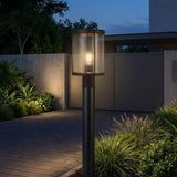 Luning 13 One Light Outdoor Post Lantern — Clear Glass