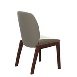 Bay Low Back Dining Chair - Paloma Light Grey - Walnut - Armless