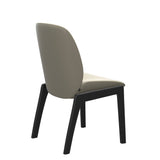 Bay Low Back Dining Chair - Paloma Light Grey - Black - Armless