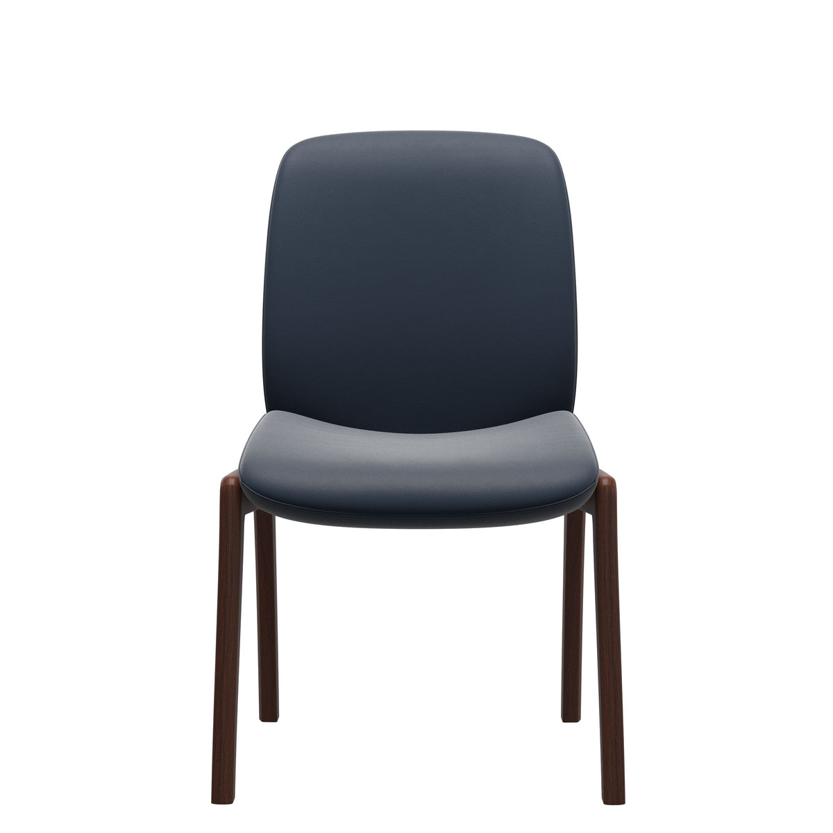 Bay Low Back Dining Chair - Paloma Oxford Blue - Walnut - Armless