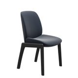 Bay Low Back Dining Chair - Paloma Oxford Blue - Black - Armless