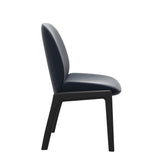 Bay Low Back Dining Chair - Paloma Oxford Blue - Black - Armless