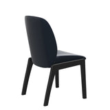Bay Low Back Dining Chair - Paloma Oxford Blue - Black - Armless