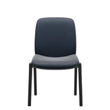 Bay Low Back Dining Chair - Paloma Oxford Blue - Black - Armless
