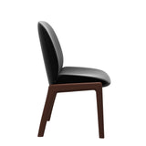 Bay Low Back Dining Chair - Paloma Black - Walnut - Armless