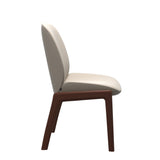 Bay Low Back Dining Chair - Paloma Fog - Walnut - Armless