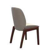 Bay Low Back Dining Chair - Paloma Fog - Walnut - Armless