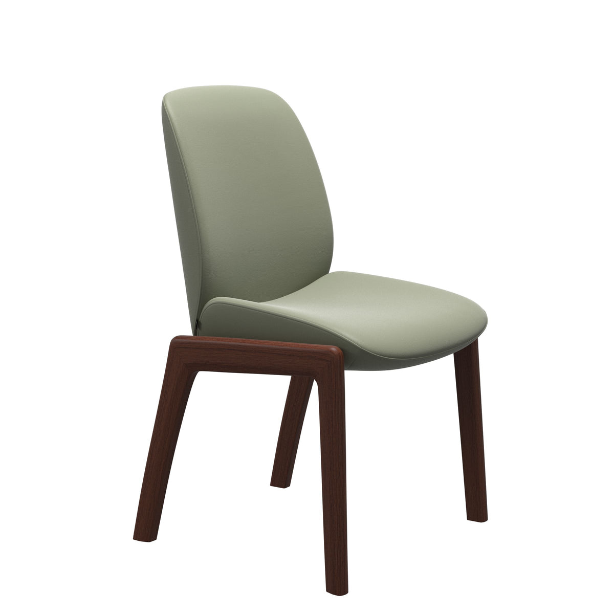 Bay Low Back Dining Chair - Paloma Shadow Green - Walnut - Armless