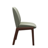 Bay Low Back Dining Chair - Paloma Shadow Green - Walnut - Armless