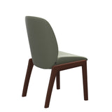 Bay Low Back Dining Chair - Paloma Shadow Green - Walnut - Armless