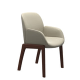 Bay Low Back Dining Chair - Paloma Light Grey - Walnut - Armchair