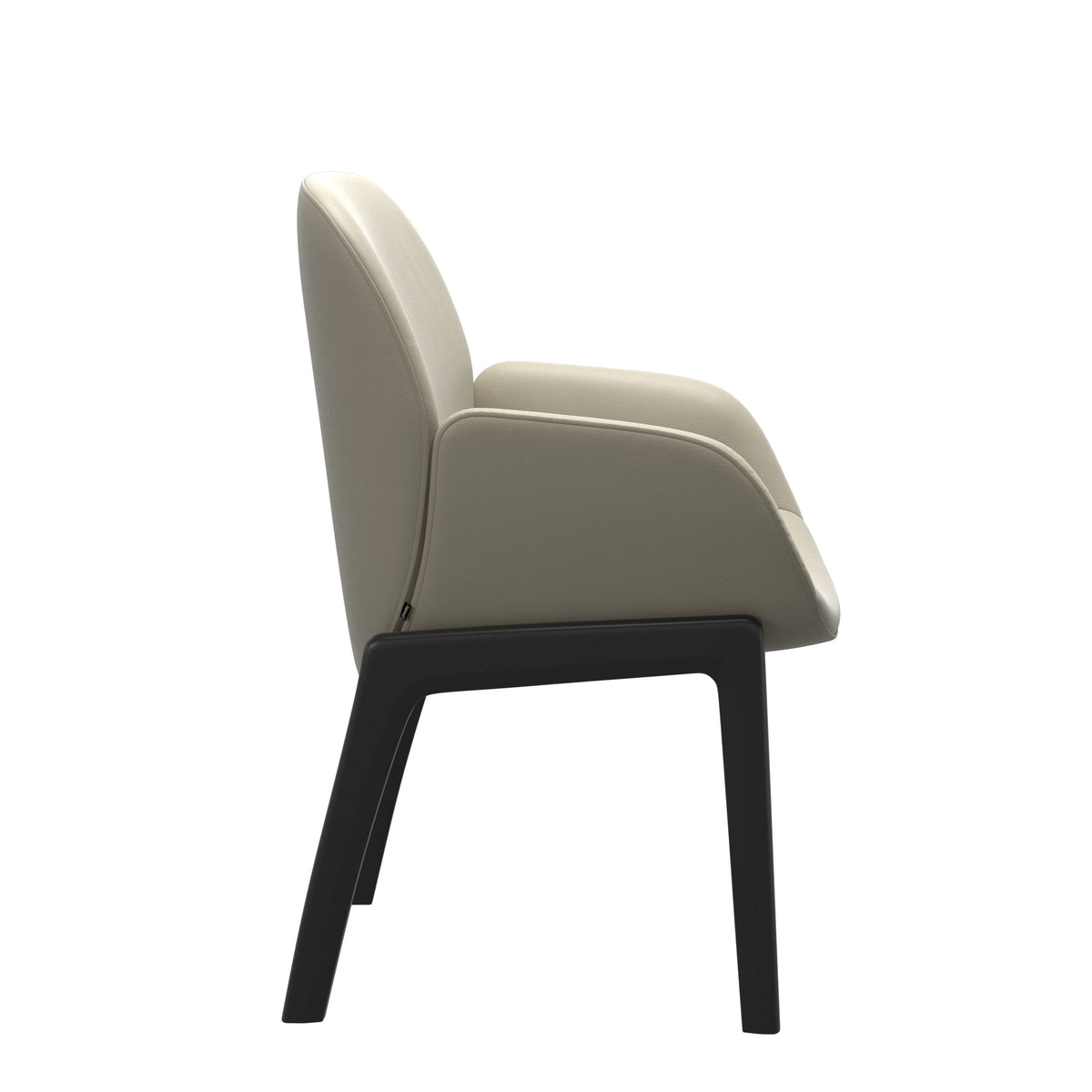 Bay Low Back Dining Chair - Paloma Light Grey - Black - Armchair