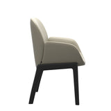 Bay Low Back Dining Chair - Paloma Light Grey - Black - Armchair