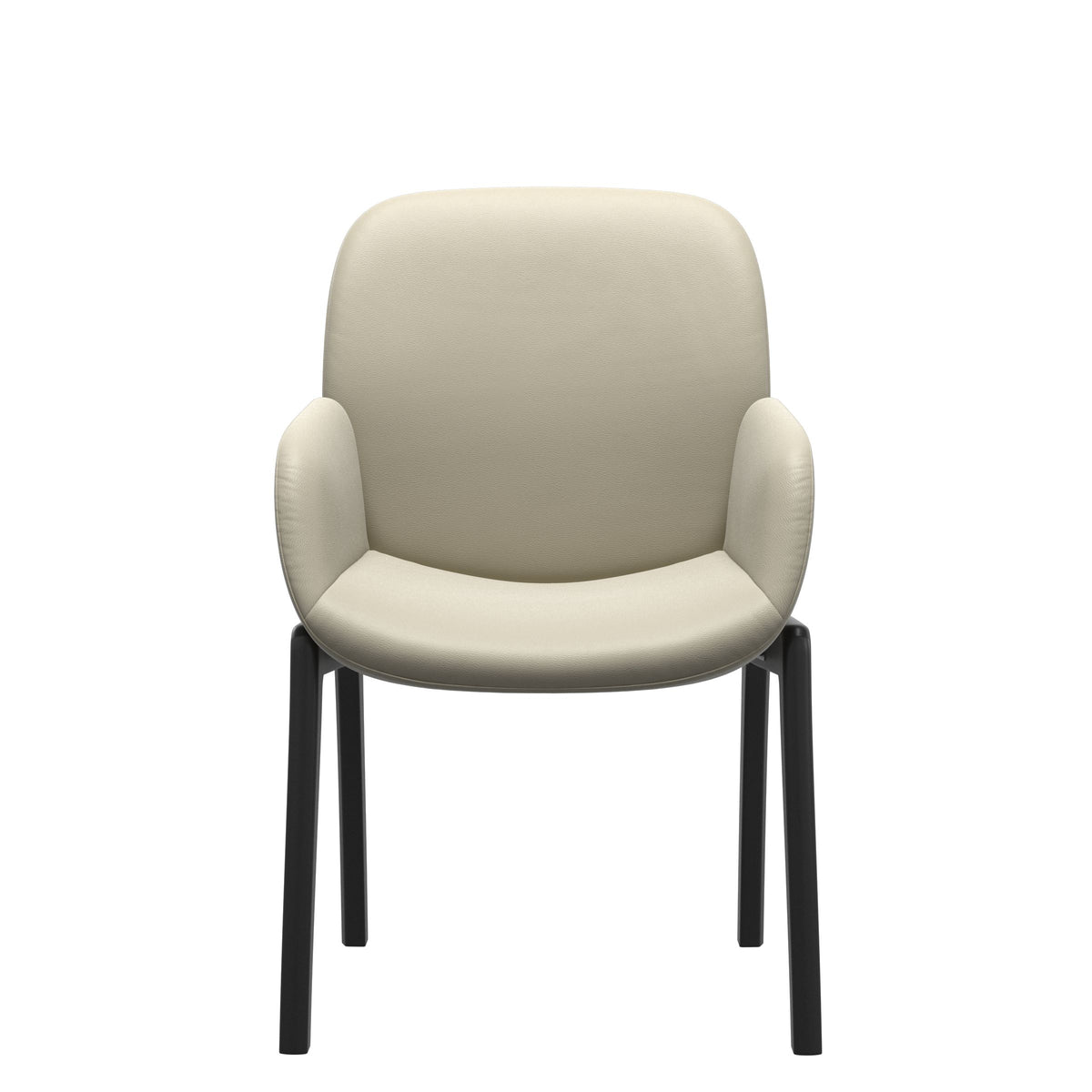 Bay Low Back Dining Chair - Paloma Light Grey - Black - Armchair