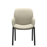 Bay Low Back Dining Chair - Paloma Light Grey - Black - Armchair