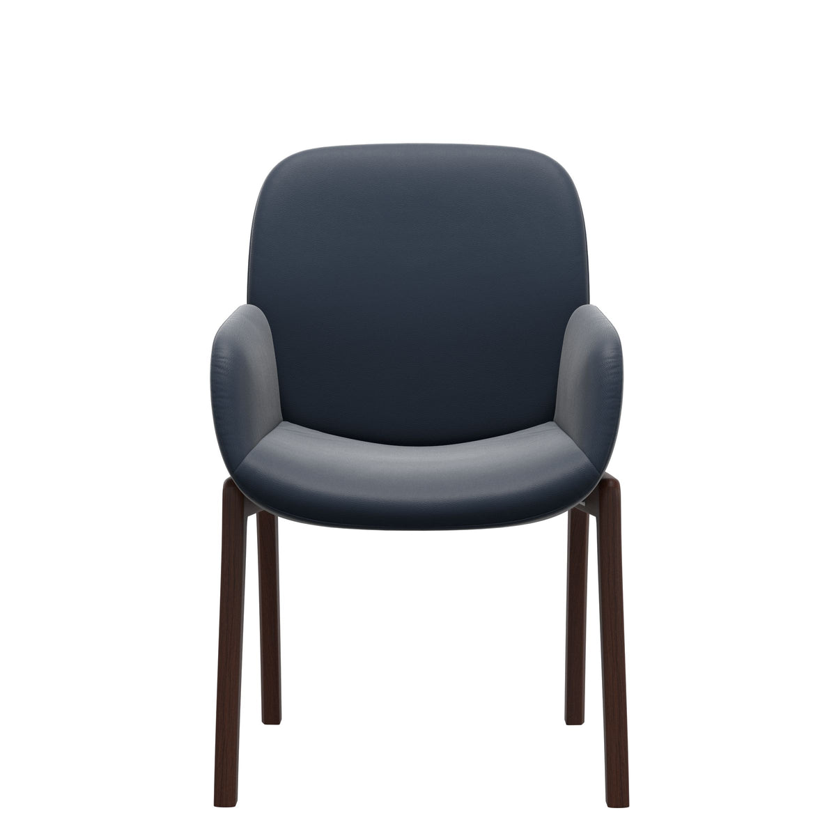 Bay Low Back Dining Chair - Paloma Oxford Blue - Walnut - Armchair