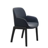 Bay Low Back Dining Chair - Paloma Oxford Blue - Black - Armchair