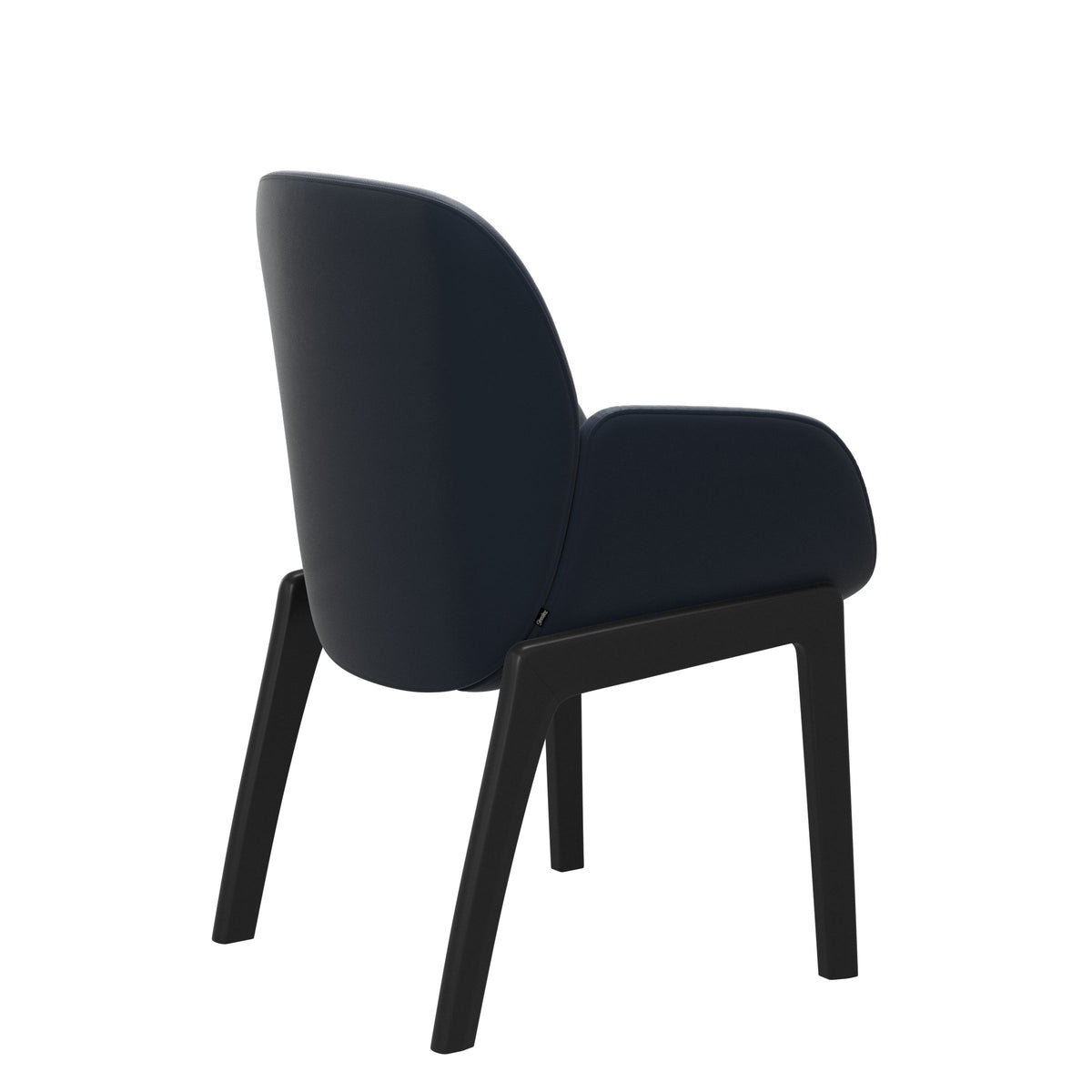 Bay Low Back Dining Chair - Paloma Oxford Blue - Black - Armchair