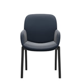 Bay Low Back Dining Chair - Paloma Oxford Blue - Black - Armchair