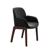 Bay Low Back Dining Chair - Paloma Black - Walnut - Armchair