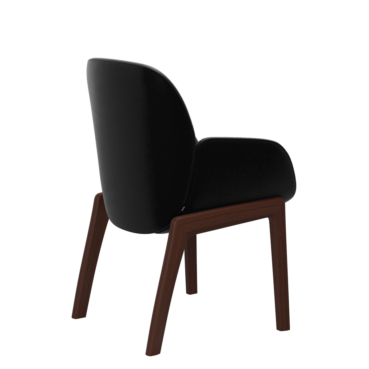 Bay Low Back Dining Chair - Paloma Black - Walnut - Armchair