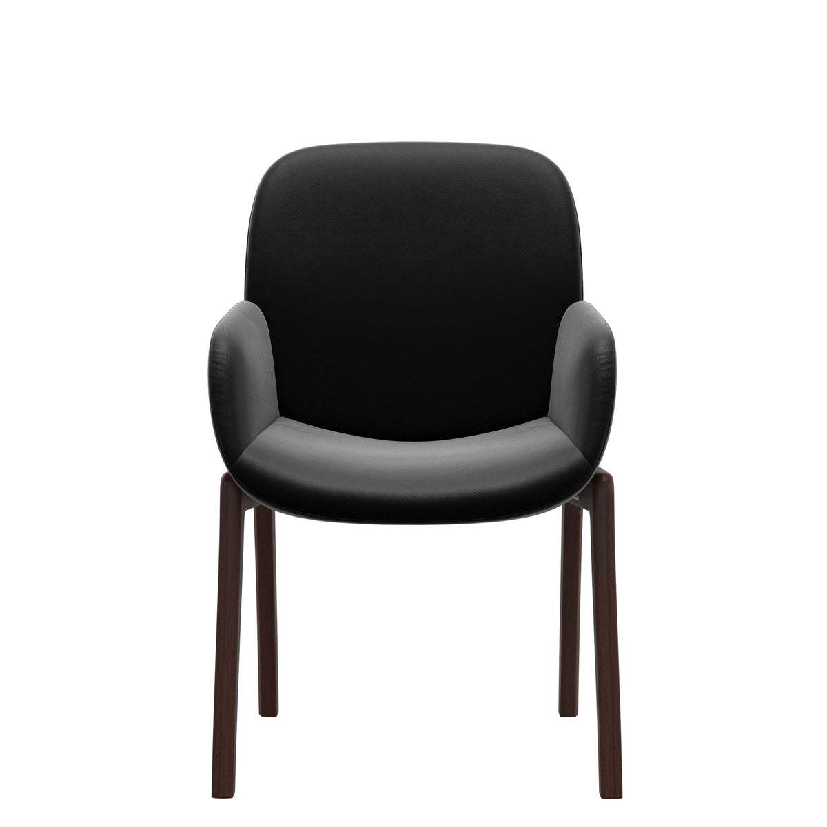 Bay Low Back Dining Chair - Paloma Black - Walnut - Armchair