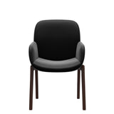 Bay Low Back Dining Chair - Paloma Black - Walnut - Armchair