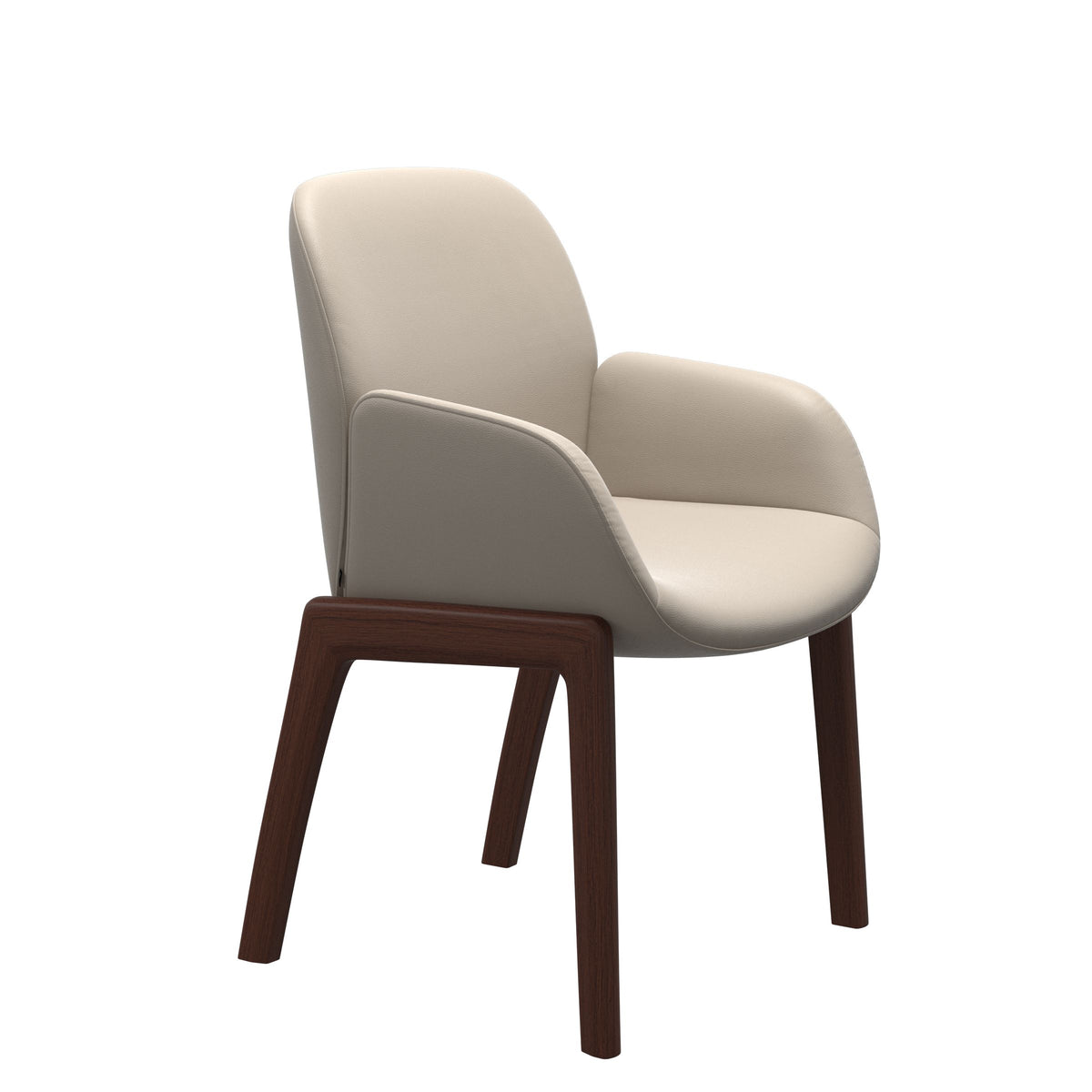 Bay Low Back Dining Chair - Paloma Fog - Walnut - Armchair