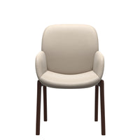 Bay Low Back Dining Chair - Paloma Fog - Walnut - Armchair