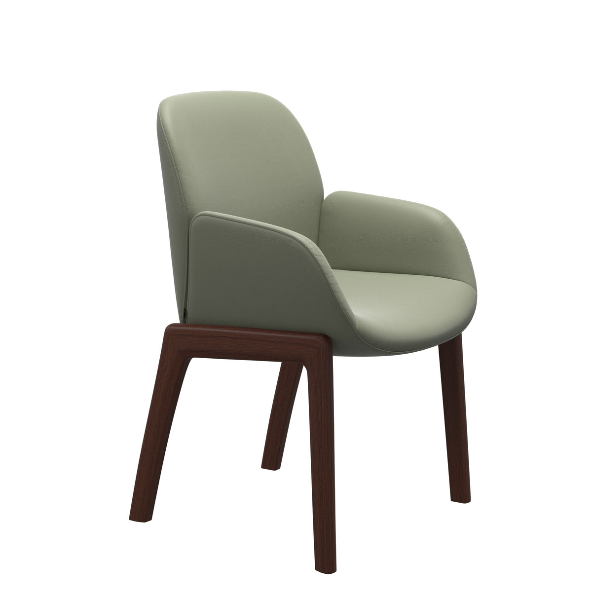 Bay Low Back Dining Chair - Paloma Shadow Green - Walnut - Armchair