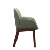 Bay Low Back Dining Chair - Paloma Shadow Green - Walnut - Armchair