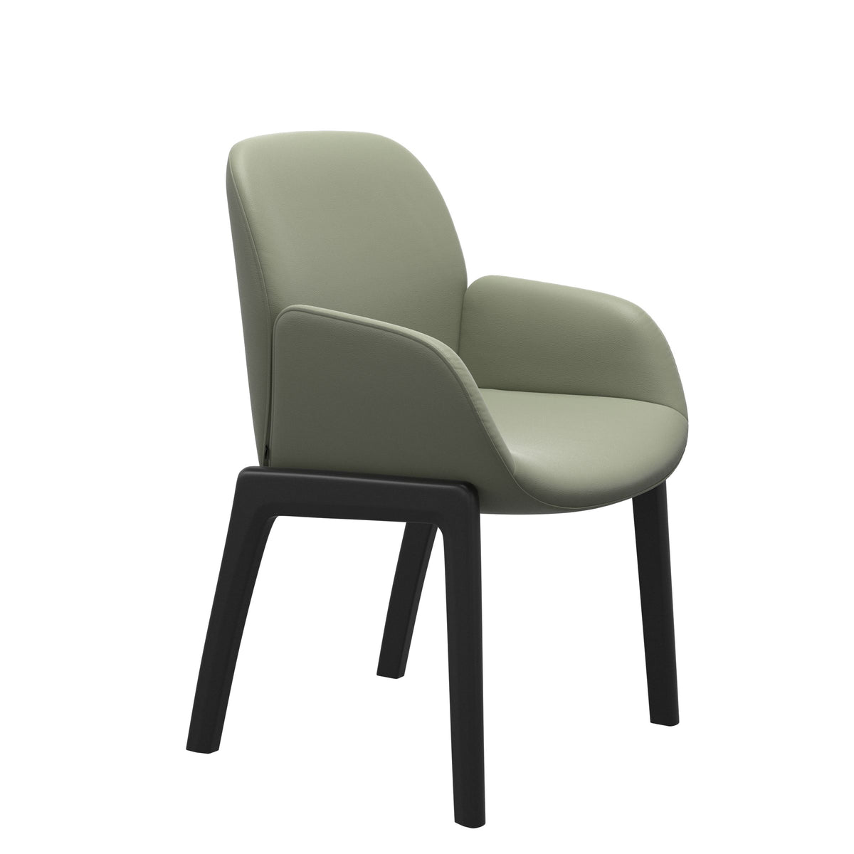 Bay Low Back Dining Chair - Paloma Shadow Green - Black - Armchair