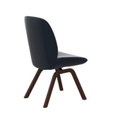 Bay Low Back Dining Chair - Paloma Oxford Blue - Walnut - Armless