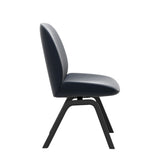 Bay Low Back Dining Chair - Paloma Oxford Blue - Black - Armless