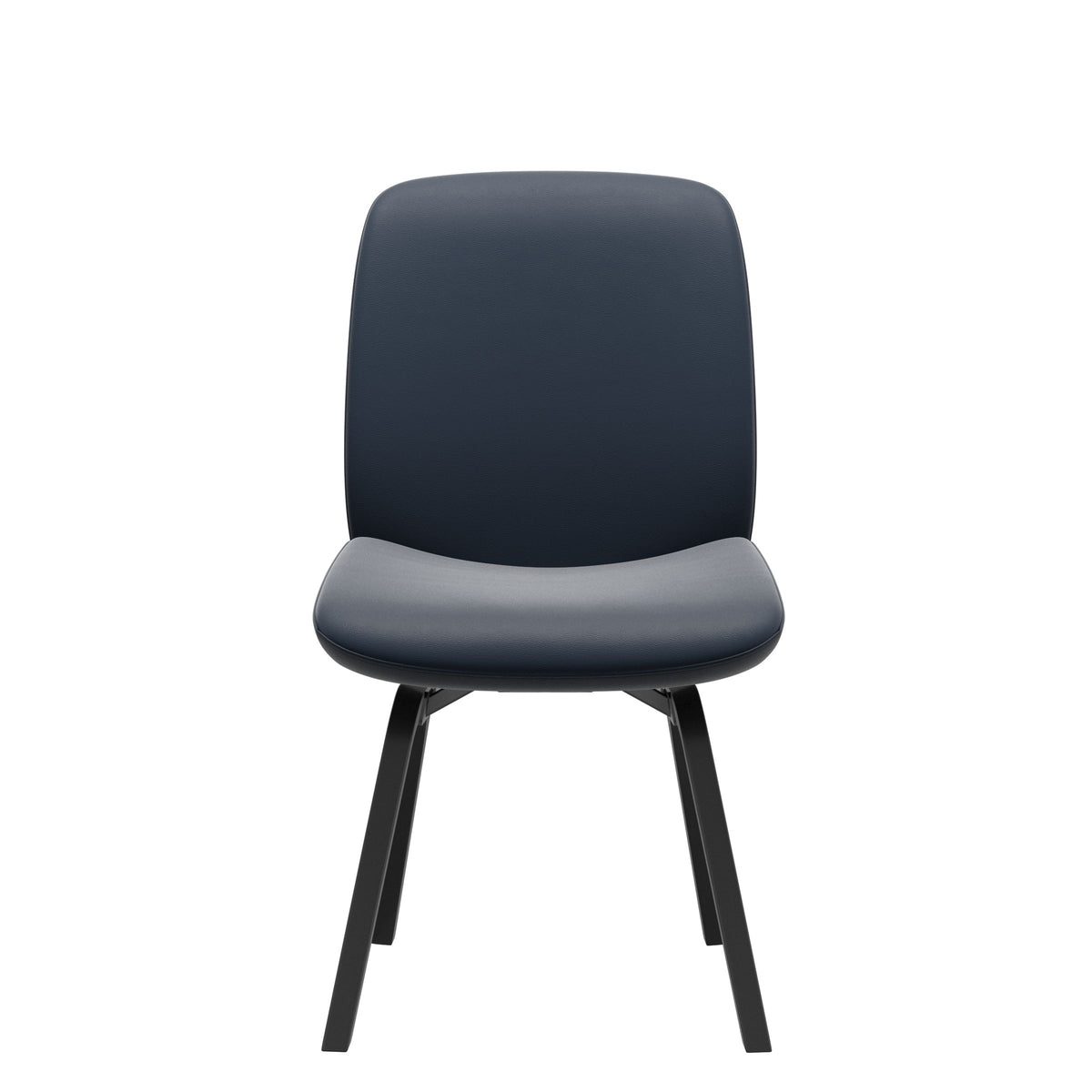 Bay Low Back Dining Chair - Paloma Oxford Blue - Black - Armless