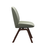 Bay Low Back Dining Chair - Paloma Shadow Green - Walnut - Armless