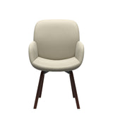 Bay Low Back Dining Chair - Paloma Light Grey - Walnut - Armchair