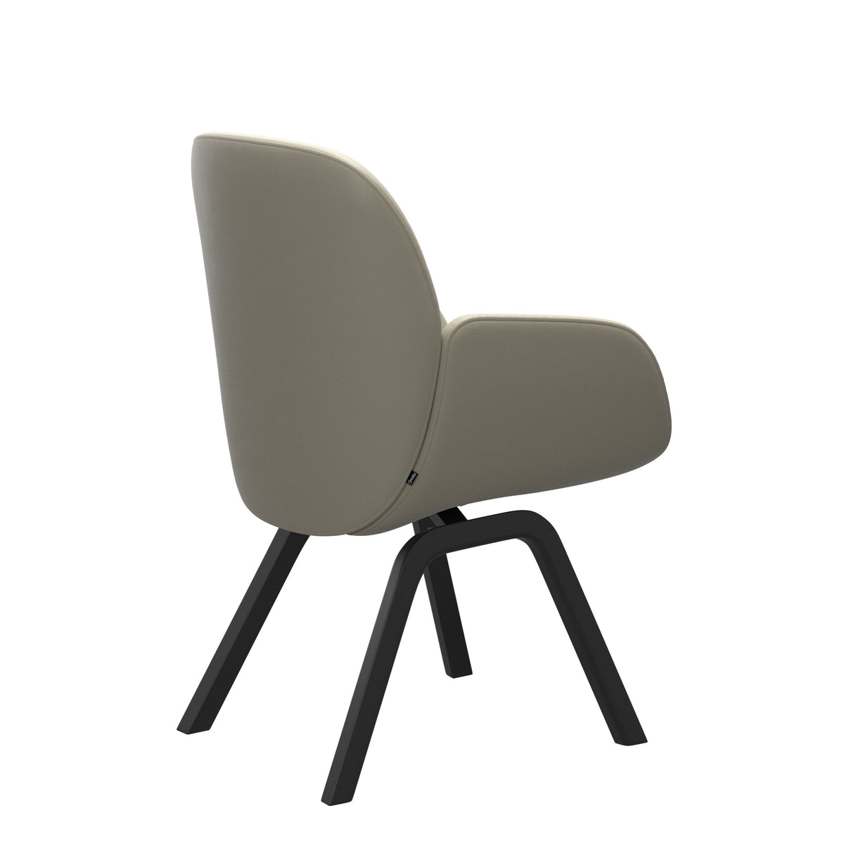 Bay Low Back Dining Chair - Paloma Light Grey - Black - Armchair