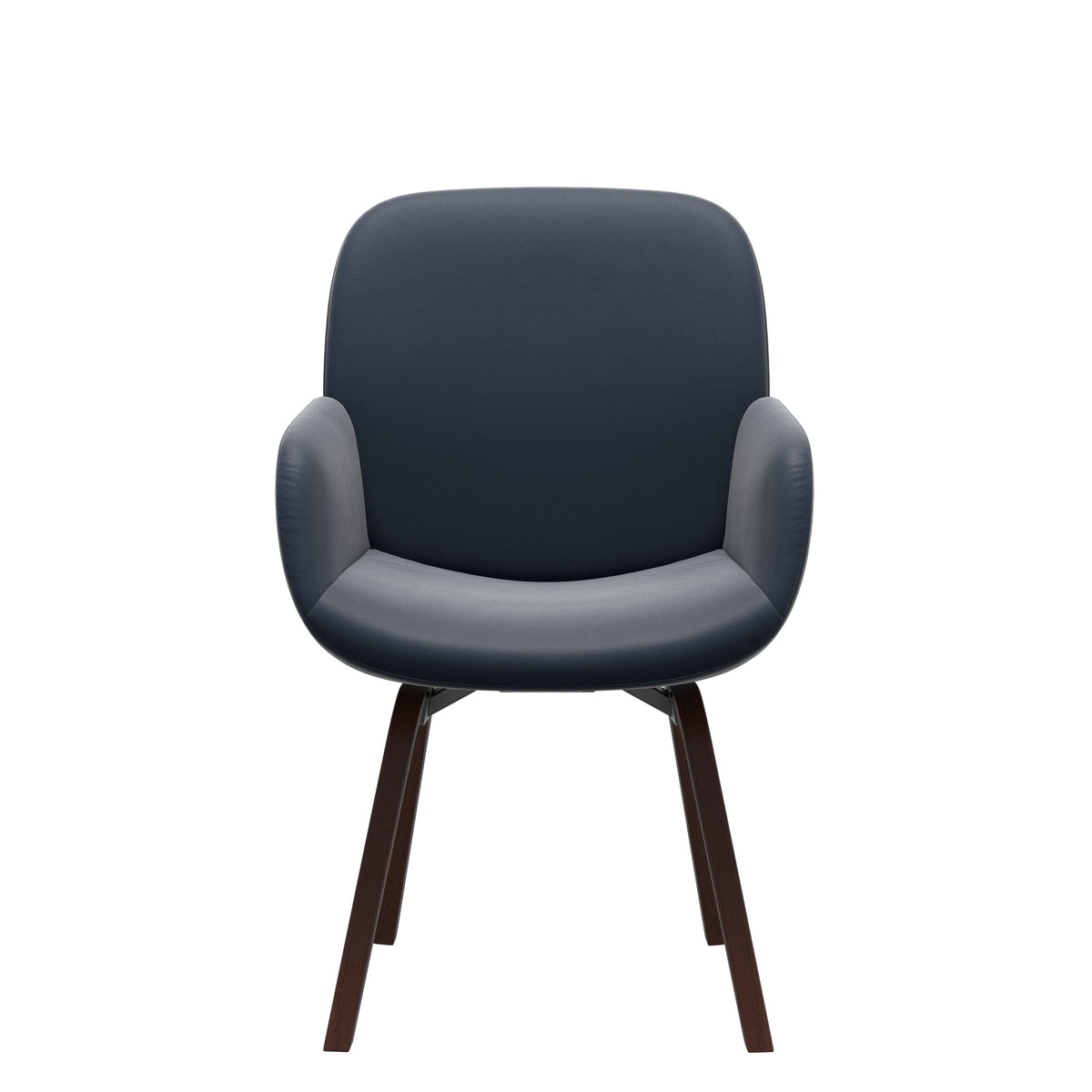 Bay Low Back Dining Chair - Paloma Oxford Blue - Walnut - Armchair
