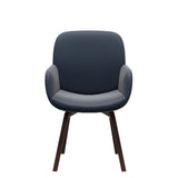 Bay Low Back Dining Chair - Paloma Oxford Blue - Walnut - Armchair