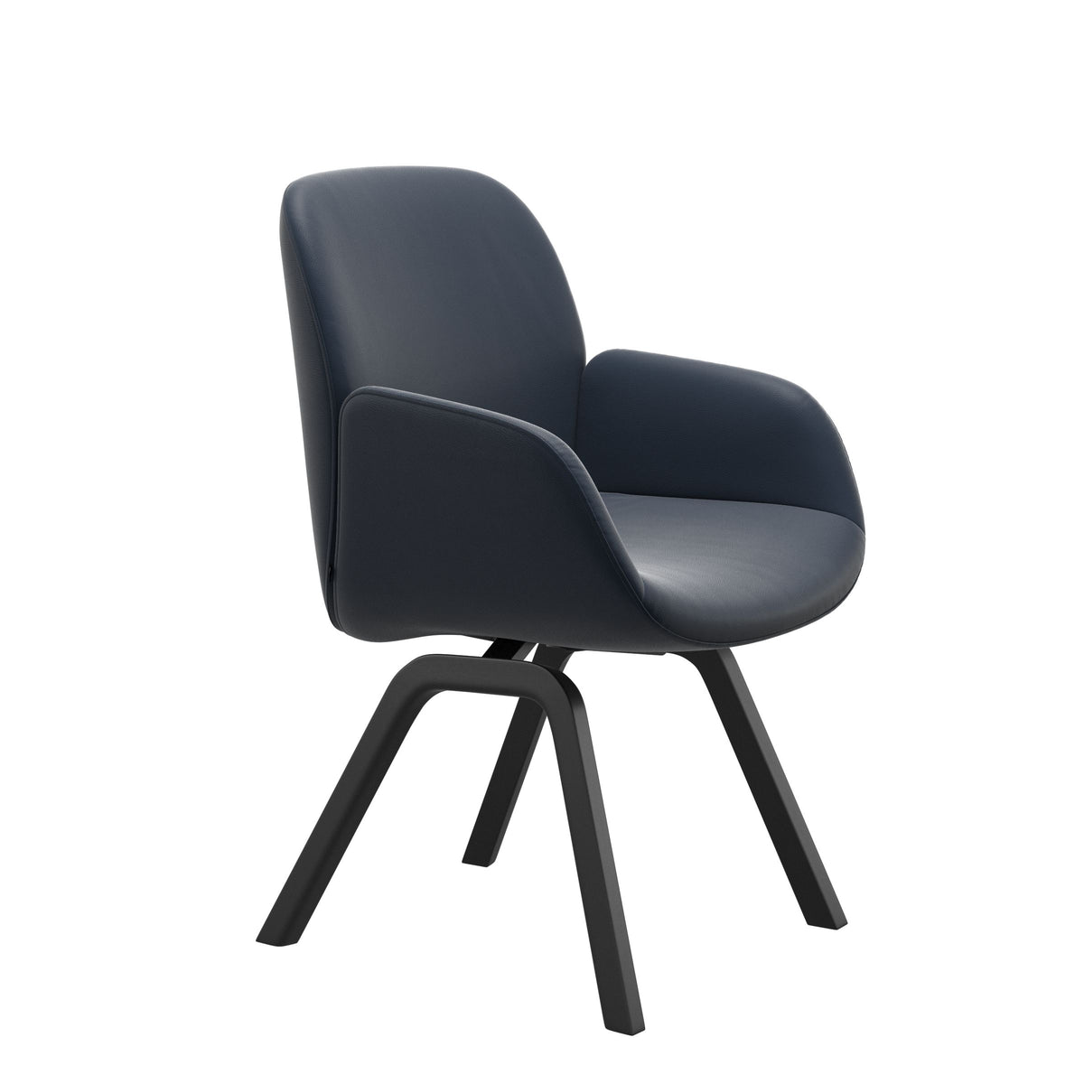 Bay Low Back Dining Chair - Paloma Oxford Blue - Black - Armchair