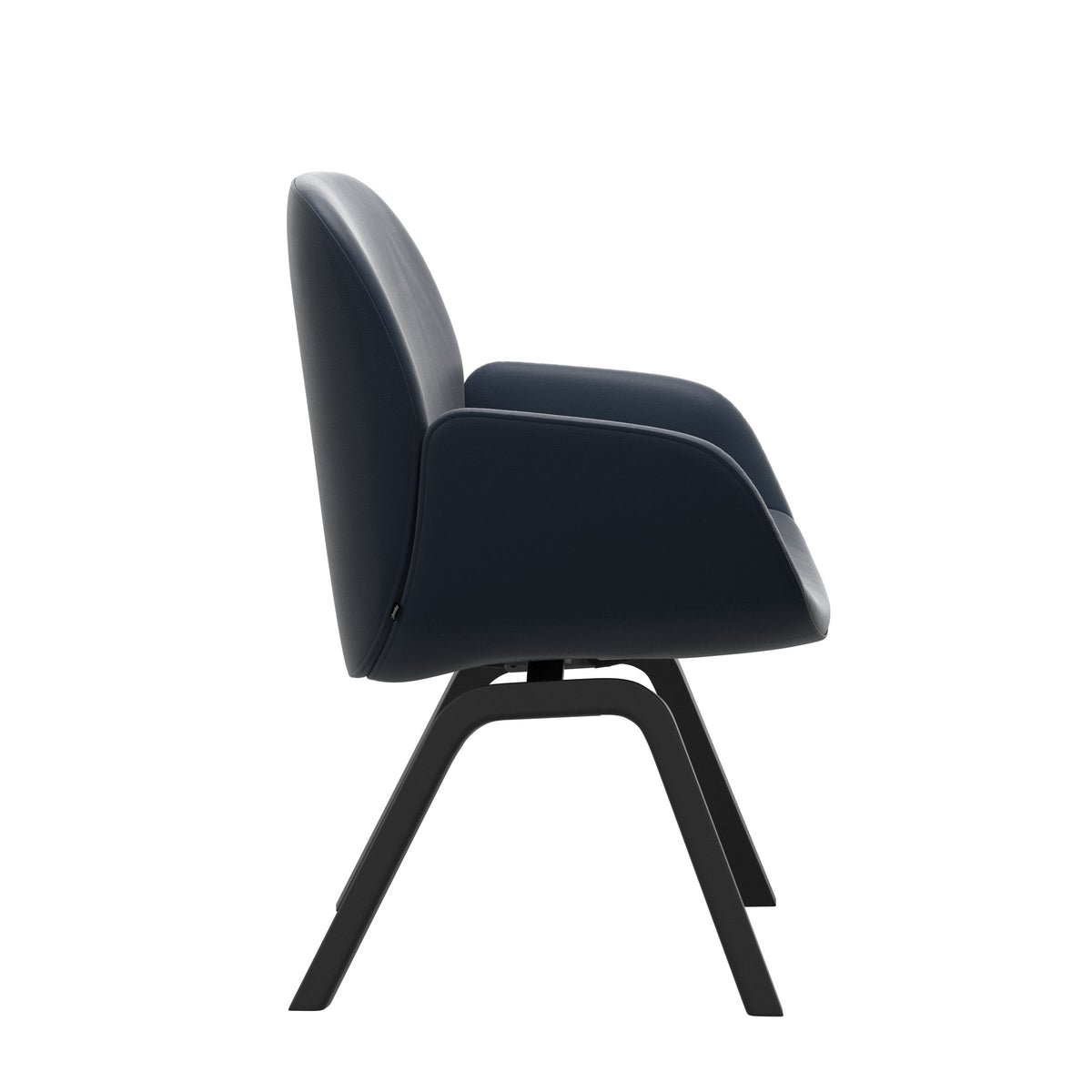 Bay Low Back Dining Chair - Paloma Oxford Blue - Black - Armchair