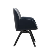 Bay Low Back Dining Chair - Paloma Oxford Blue - Black - Armchair