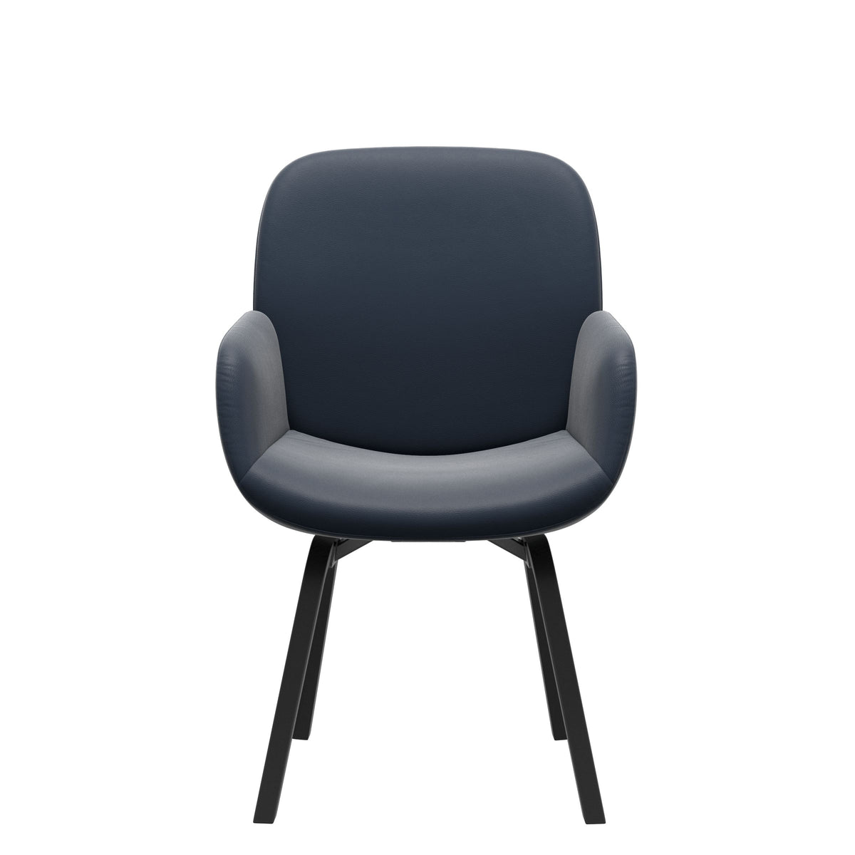 Bay Low Back Dining Chair - Paloma Oxford Blue - Black - Armchair