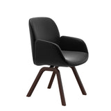 Bay Low Back Dining Chair - Paloma Black - Walnut - Armchair