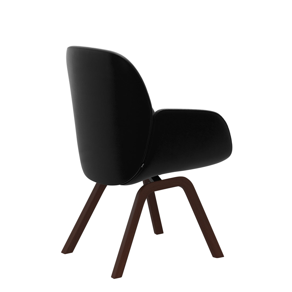 Bay Low Back Dining Chair - Paloma Black - Walnut - Armchair