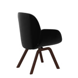Bay Low Back Dining Chair - Paloma Black - Walnut - Armchair