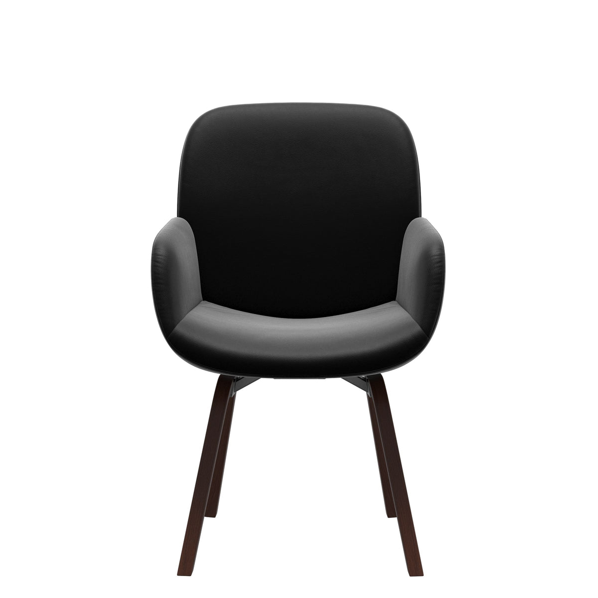Bay Low Back Dining Chair - Paloma Black - Walnut - Armchair