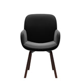 Bay Low Back Dining Chair - Paloma Black - Walnut - Armchair