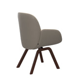 Bay Low Back Dining Chair - Paloma Fog - Walnut - Armchair